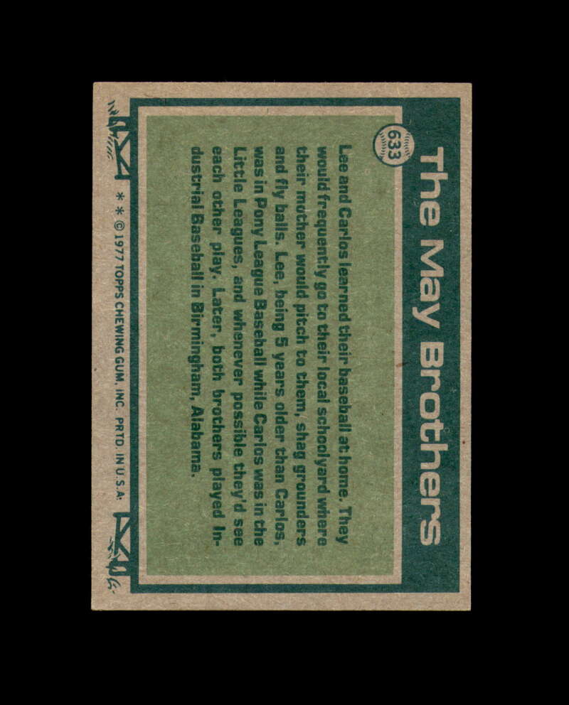 Lee &amp; Carlos May Signed 1977 Topps Brothers Orioles Yankees Autograph