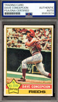 Dave Concepcion PSA DNA Vintage Signed 1976 Topps Autograph