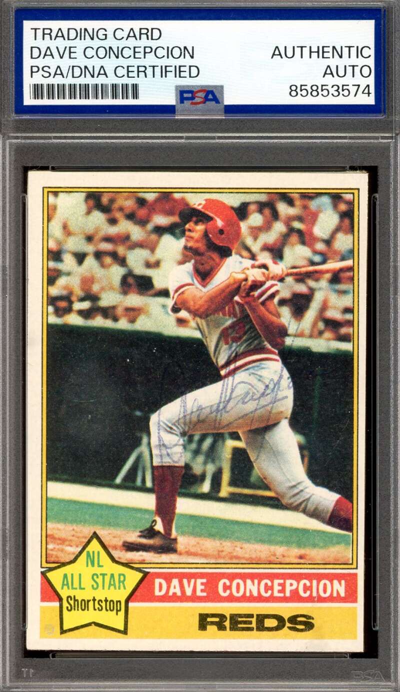 Dave Concepcion PSA DNA Vintage Signed 1976 Topps Autograph