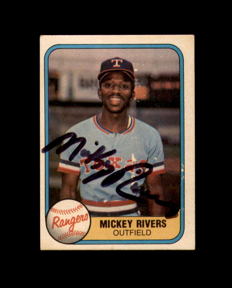 Mickey Rivers Signed 1981 Fleer Texas Rangers Autograph