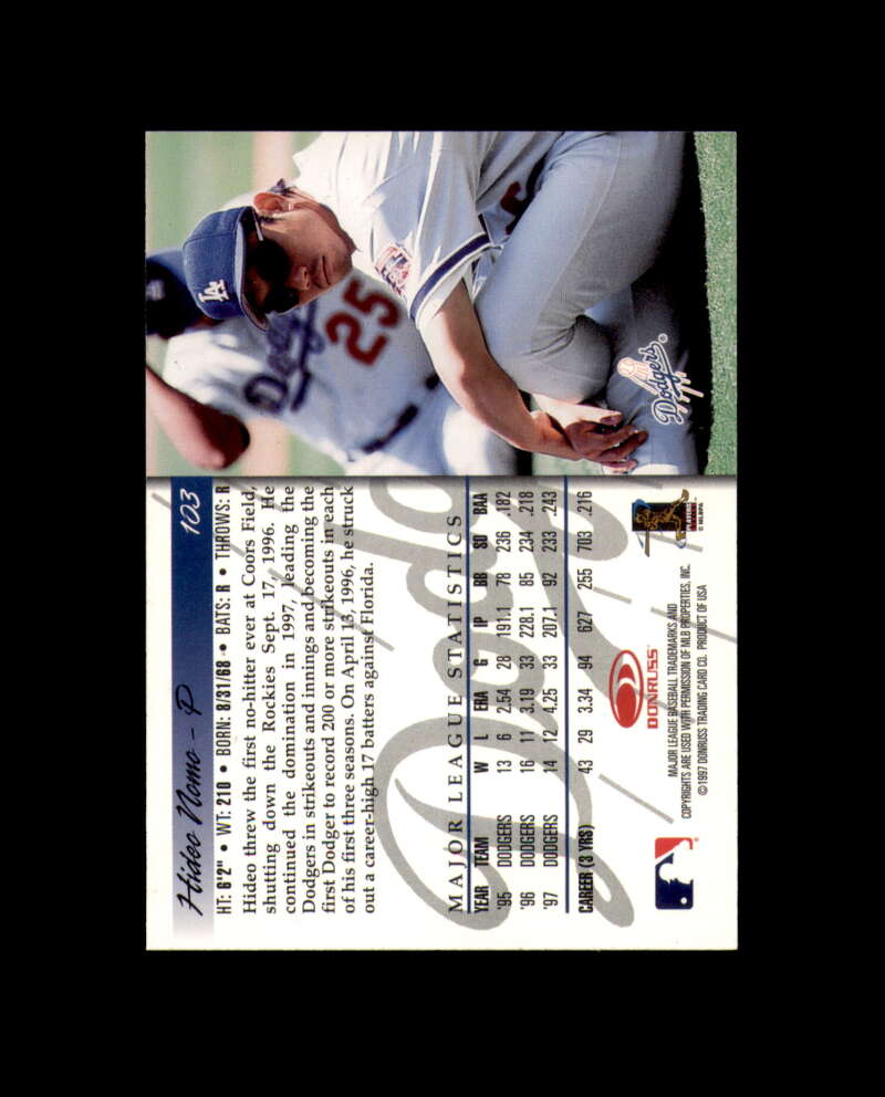 Hideo Nomo Signed 1997 Donruss Los Angeles Dodgers Autograph