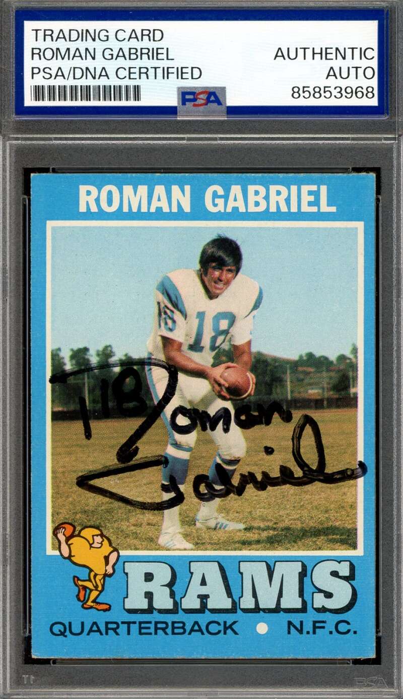 Roman Gabriel PSA DNA Signed 1971 Topps Autograph Rams