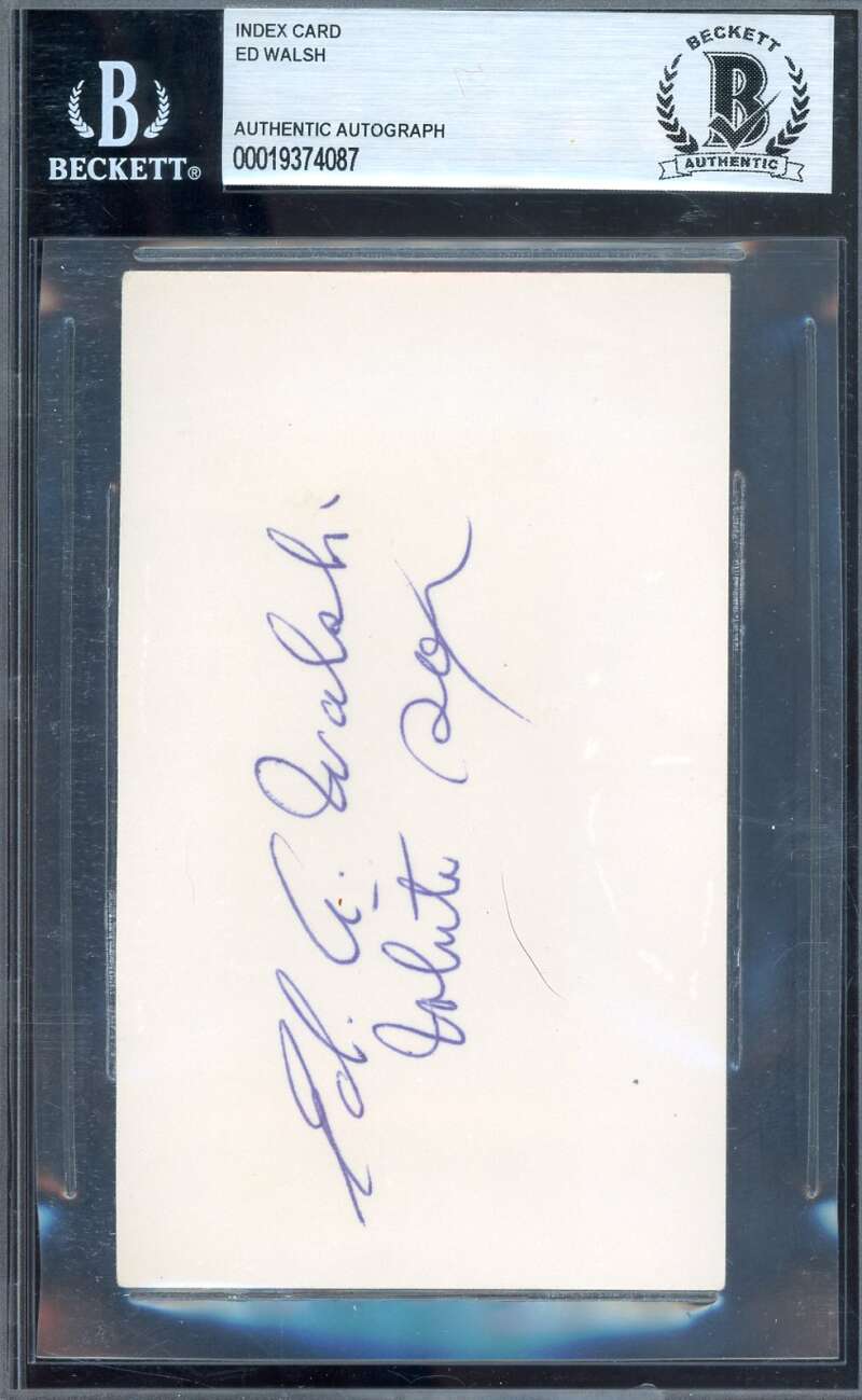 Ed Walsh Beckett BAS Signed 3x5 Index Card Autograph