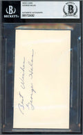 George Halas Beckett BAS Signed 3x5 Index Card Autograph