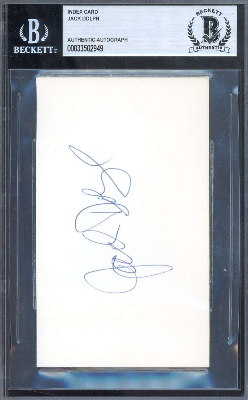 Jack Dolph Beckett BAS Signed D.91 3x5 Index Card ABA Comish Autograph