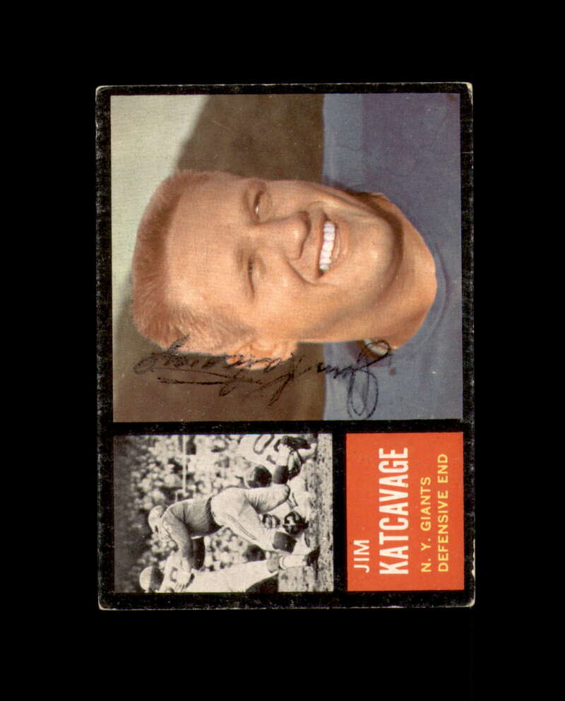 Jim Katcavage Signed 1962 Topps New York Giants Autograph