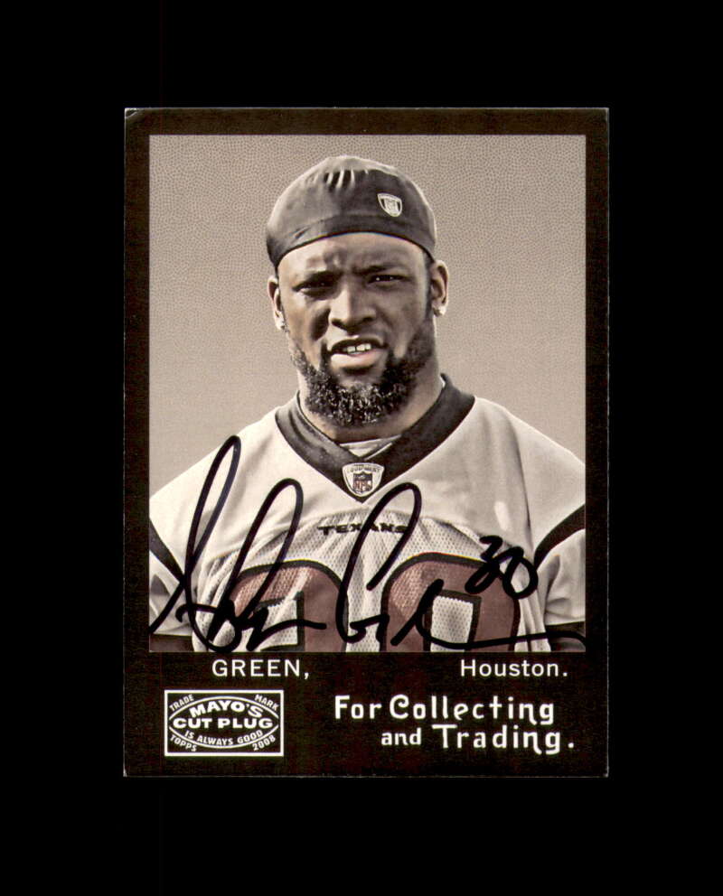 Ahman Green Signed 2008 Topps Mayo's Cut Plug Houston Texans Autograph