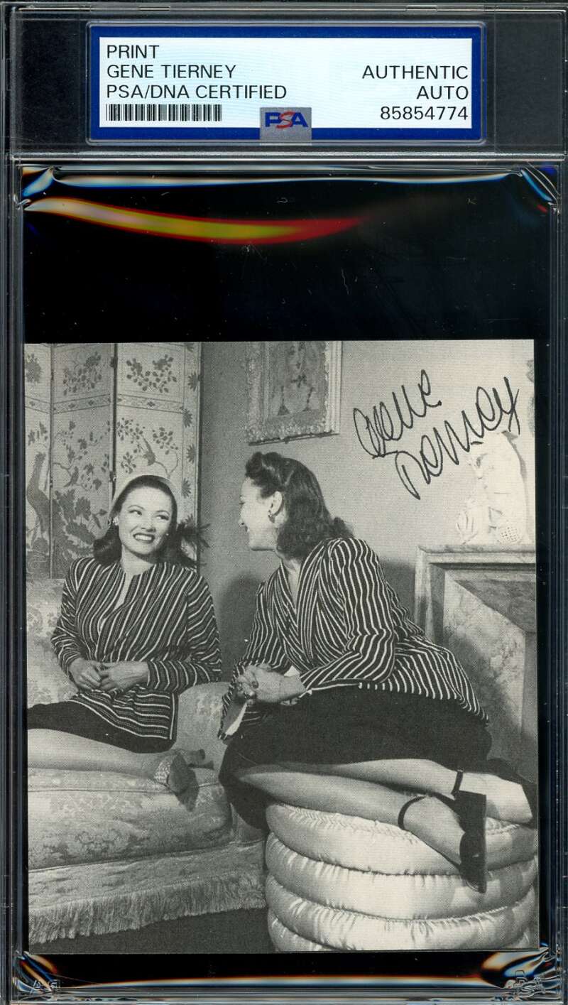 Gene Tierney PSA DNA Signed 4x4 Photo Autograph