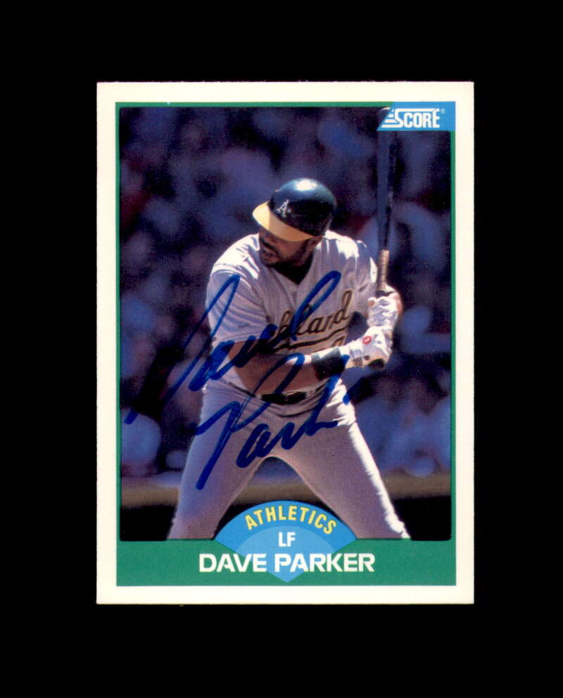 Dave Parker Signed 1989 Score Oakland Athletics Autograph