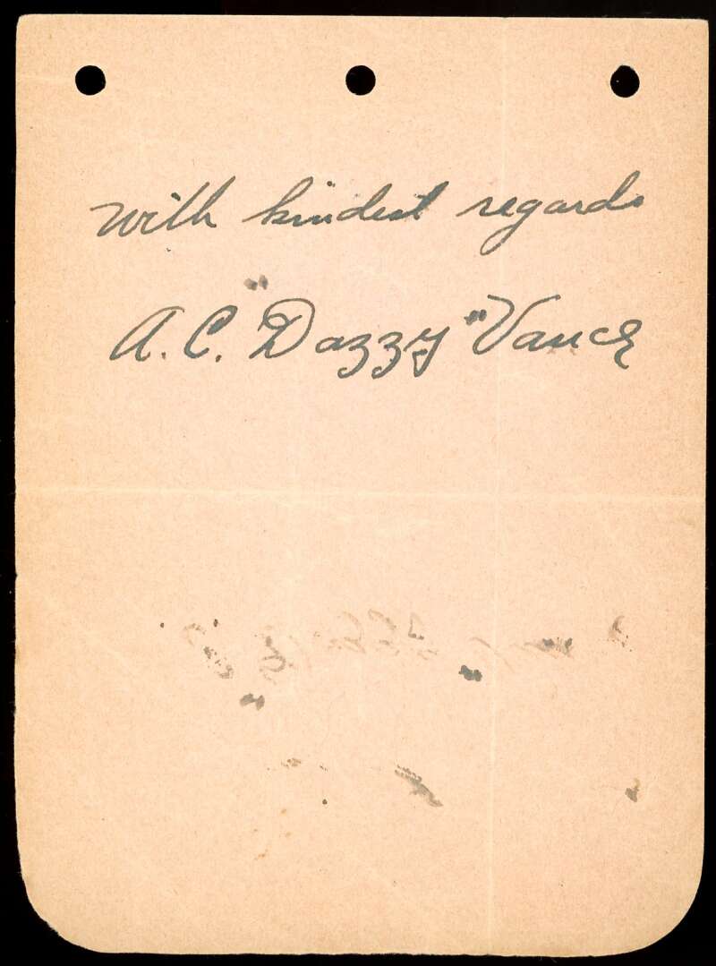 Dazzy Vance JSA Loa Signed Album Page Autograph