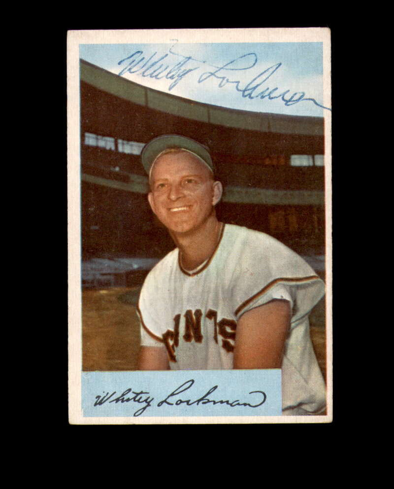 Whitey Lockman Signed 1954 Bowman New York Giants Autograph