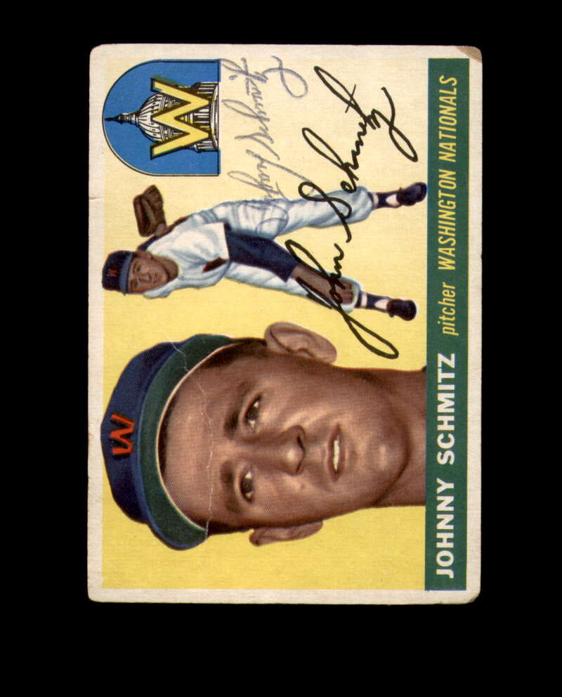 Johnny Schmitz Signed 1955 Topps Washington Nationals Autograph