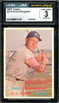 Enos Slaughter Mint 9 CGC JSA Signed 1957 Topps Autograph