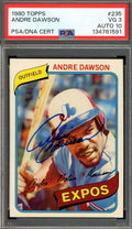 Andre Dawson Gem Mint 10 PSA DNA Signed 1980 Topps Autograph