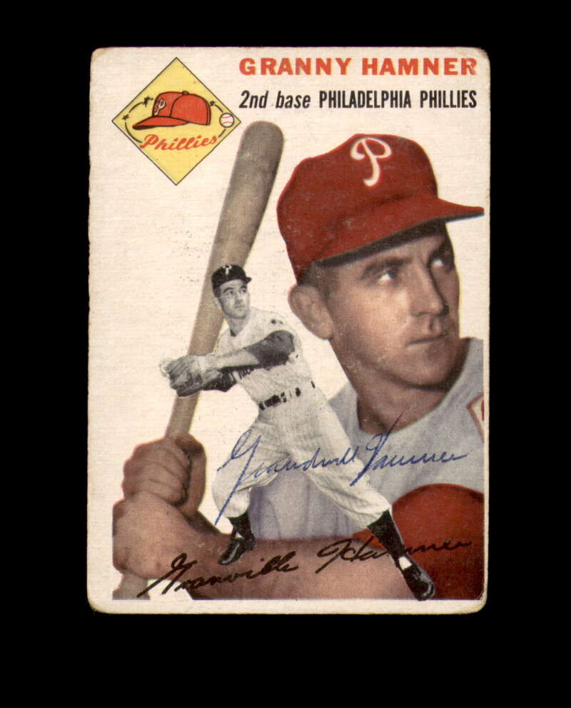 Granny Hamner Signed 1954 Topps Philadelphia Phillies Autograph
