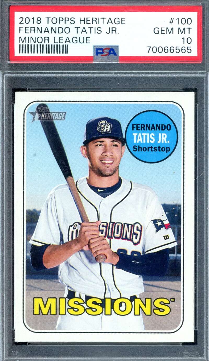Fernando Tatis Jr Gem Mint 10 PSA 2018 Topps Heritage Rookie Graded