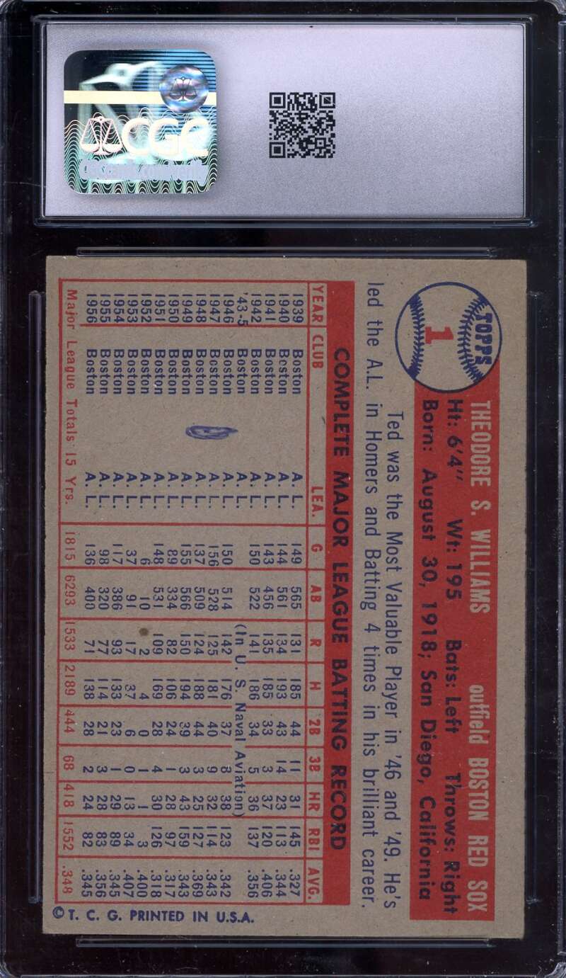 Ted Williams EX 5 CGC Nice 1957 Topps Graded
