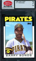 Barry Bonds NM 7 SCD 1986 Topps Traded Rookie Graded
