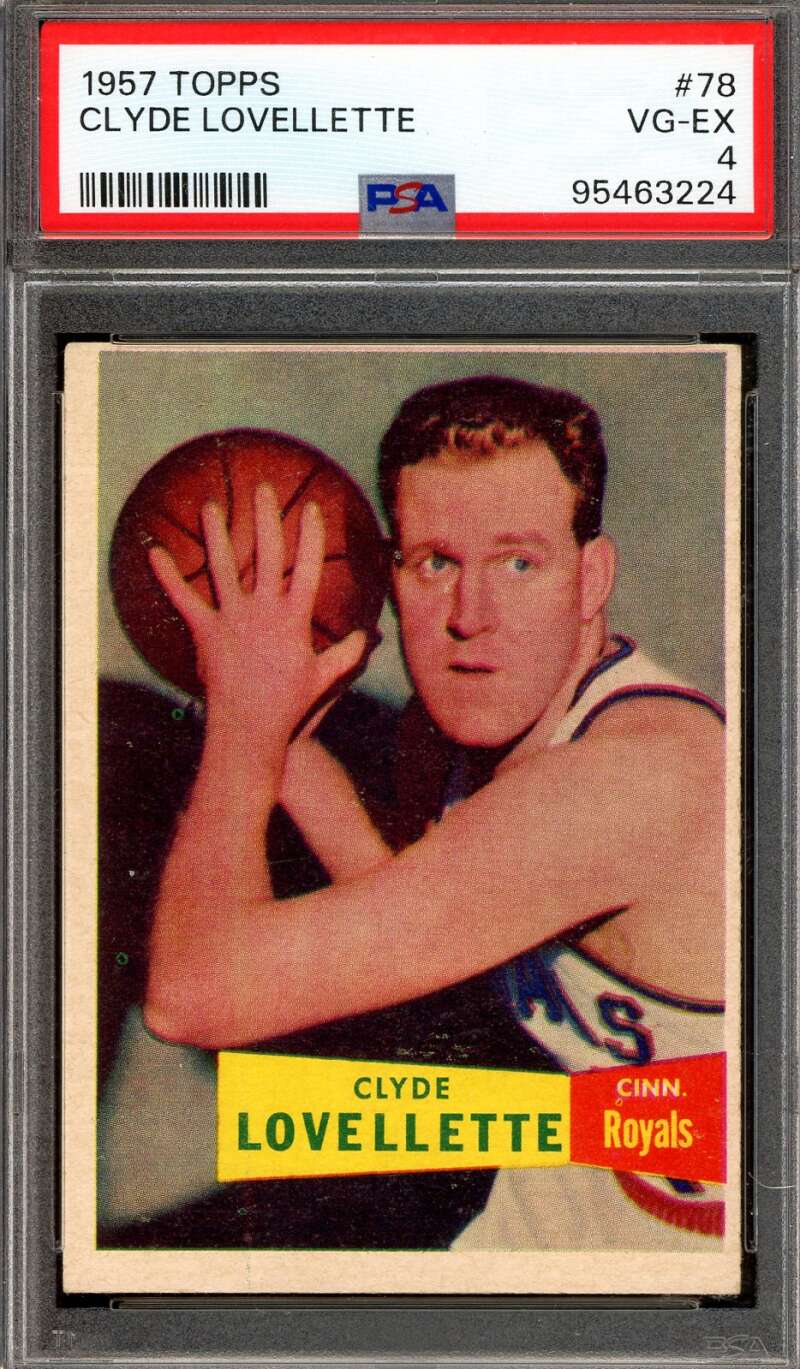Clyde Lovellette VG-EX 4 PSA NICE 1957 Topps Graded