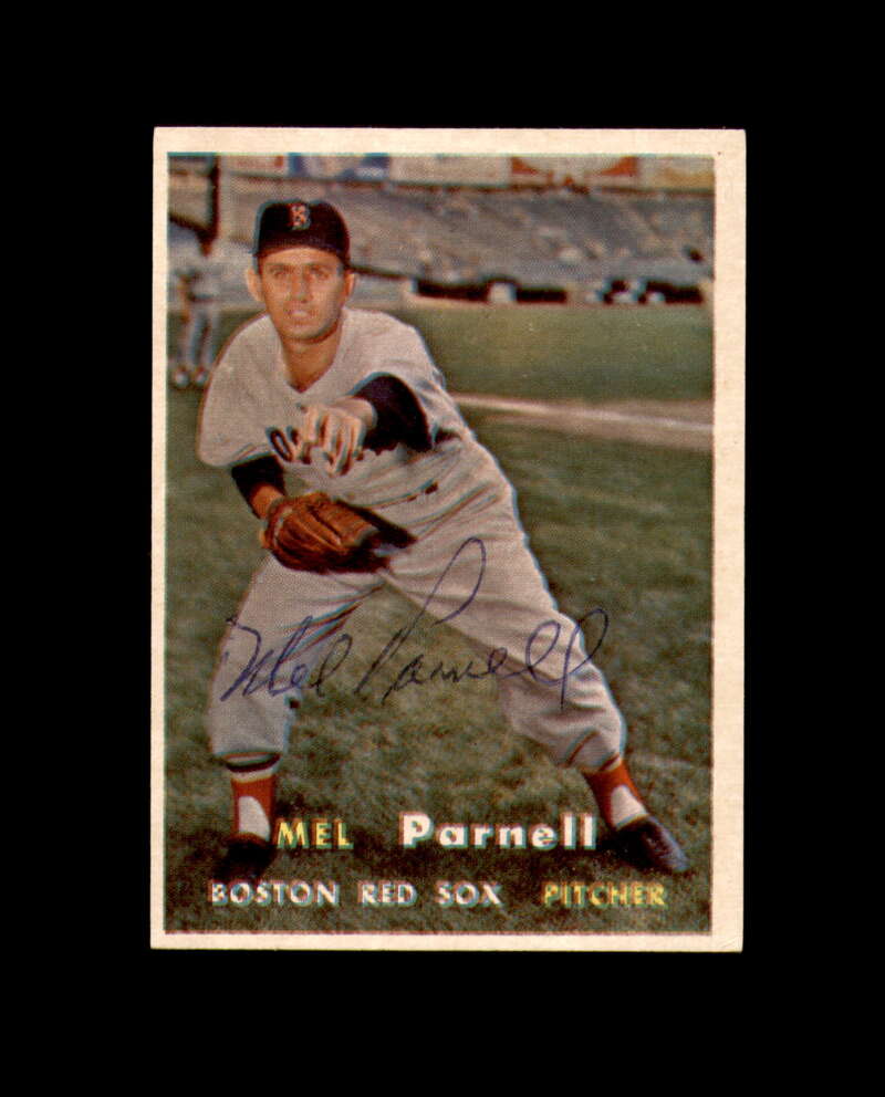 Mel Parnell Signed 1957 Topps Boston Red Sox Autograph