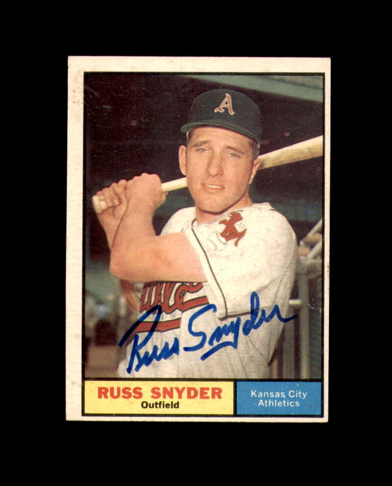 Russ Snyder Signed 1961 Topps Kansas City Athletics Autograph