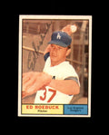 Ed Roebuck Signed 1961 Topps Los Angeles Dodgers Autograph