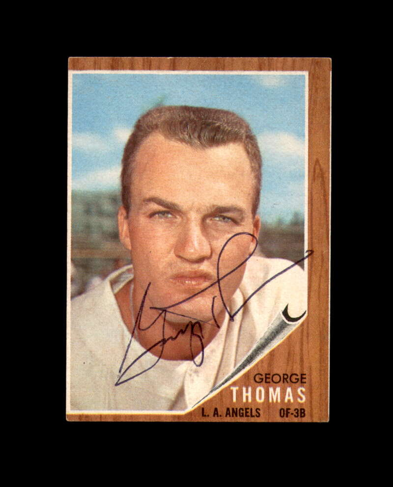 George Thomas Signed 1962 Topps Los Angeles Angels Autograph