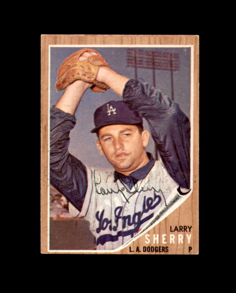 Larry Sherry Signed 1962 Topps Los Angeles Dodgers Autograph