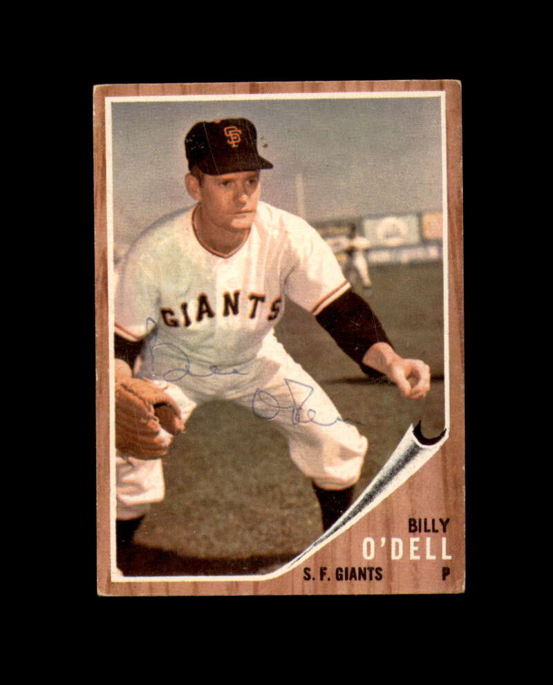 Billy O'Dell Signed 1962 Topps San Francisco Giants Autograph