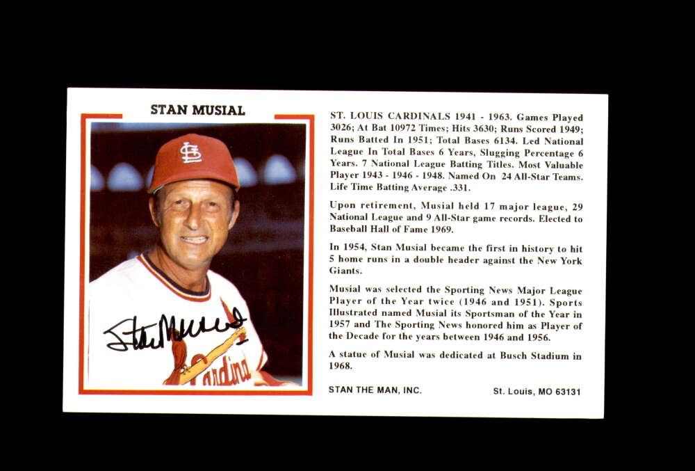 Stan Musial Autographed First Day Cover Cache FDC Signed
