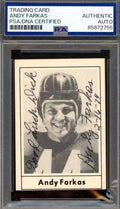 Andy Farkas PSA DNA Signed 1977 Touchdown Club Autograph
