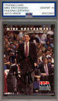 Mike Krzyzewski Gem Mint 10 PSA DNA Signed 1992 Skybox USA Basketball Autograph