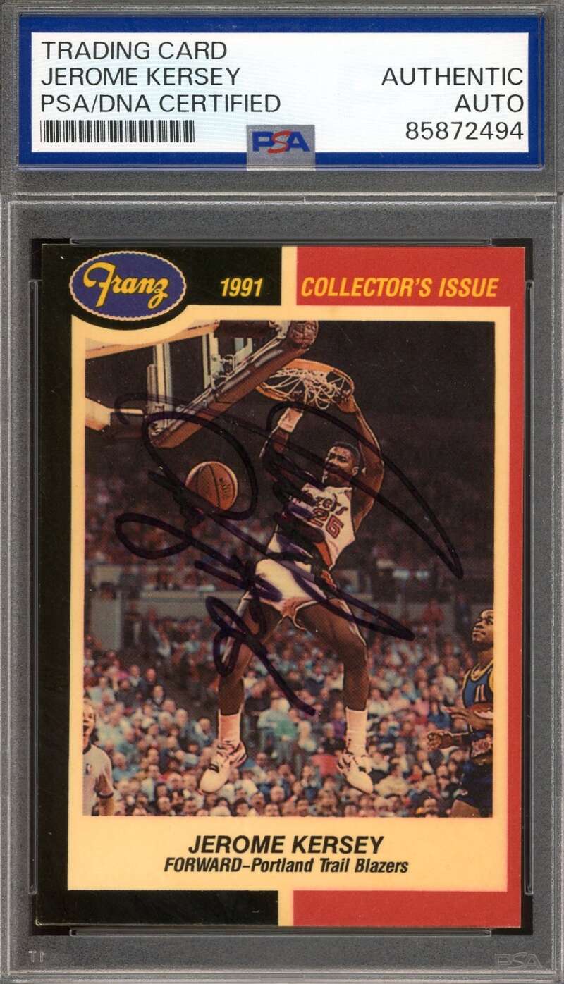 Jerome Kersey PSA DNA Signed 1990 Fleer Franz D.15 Autograph