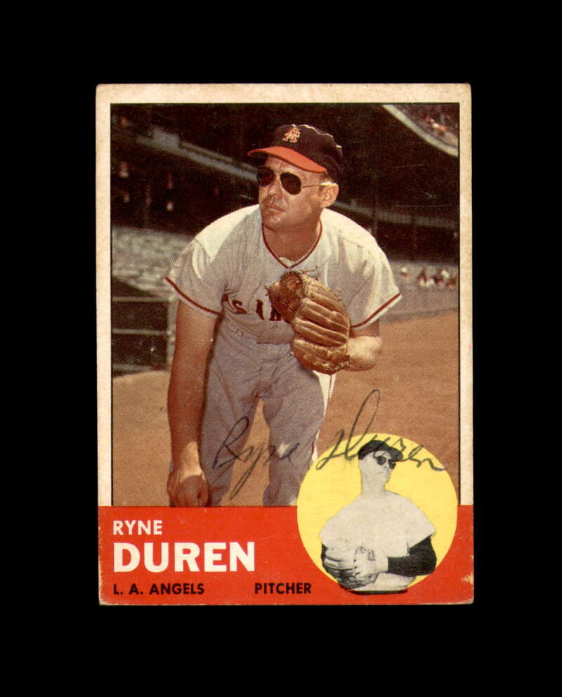 Ryne Duren Signed 1963 Topps Los Angeles Angels Autograph