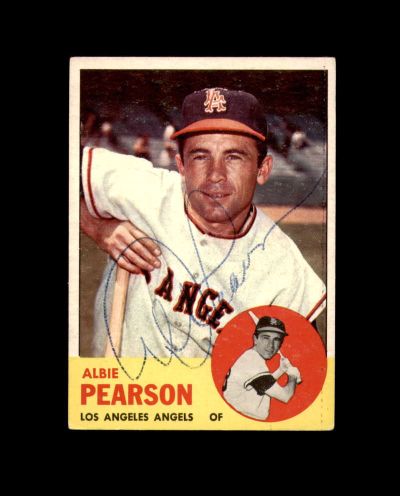 Albie Pearson Signed 1963 Topps Los Angeles Angels Autograph