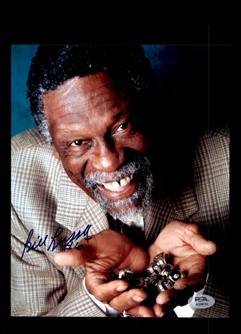Bill Russell PSA DNA Signed 8x10 Photo Autograph