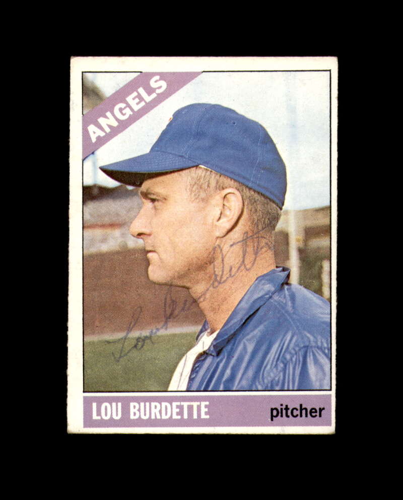 Lou Burdette Signed 1966 Topps California Angels Autograph