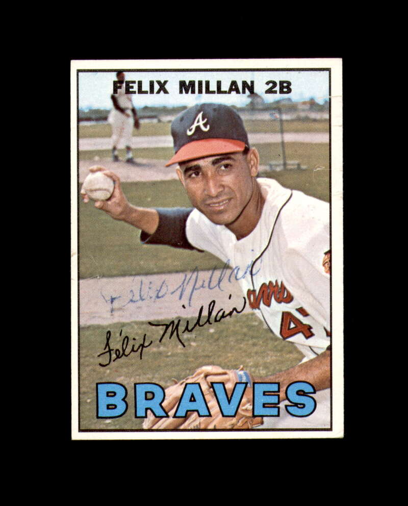 Felix Millan Signed 1967 Topps Atlanta Braves Autographed