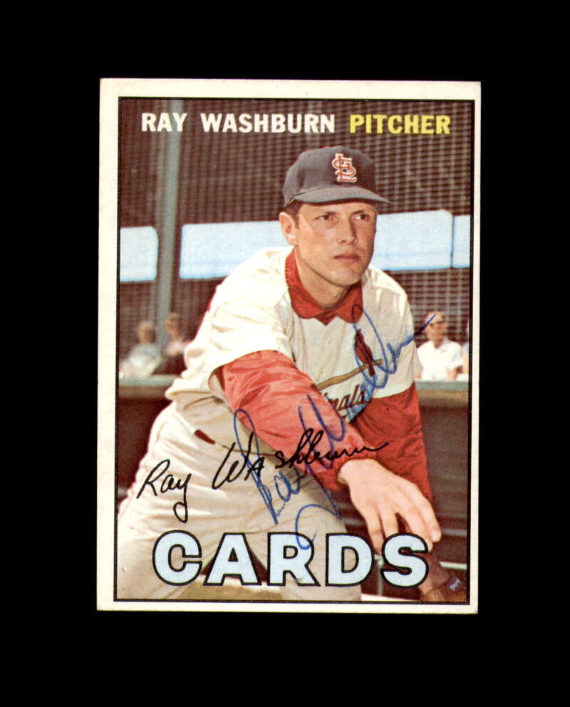 Ray Washburn Signed 1967 Topps St. Louis Cardinals Autograph