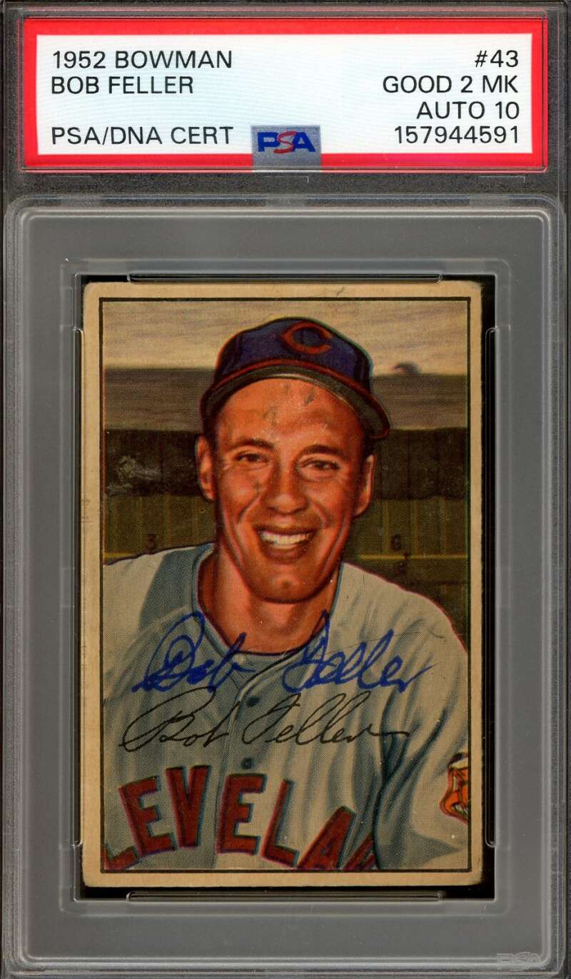 Bob Feller Gem Mint 10 PSA DNA Signed 1952 Bowman Autograph