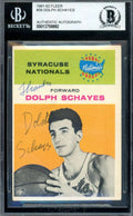 Dolph Schayes Beckett BAS Vintage Period Signed 1961-62 Fleer Autograph