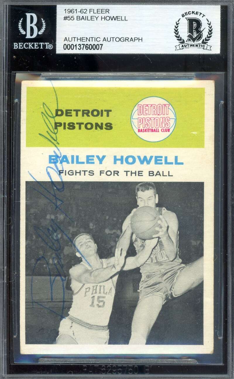 Bailey Howell Beckett BAS Vintage Period Signed 1961-62 Fleer Rookie Autograph