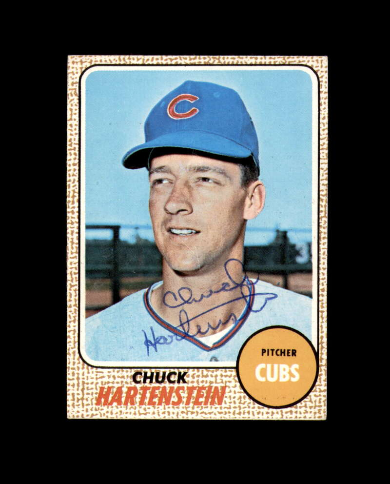 Chuck Hartenstein Signed Original 1968 Topps Chicago Cubs Autograph