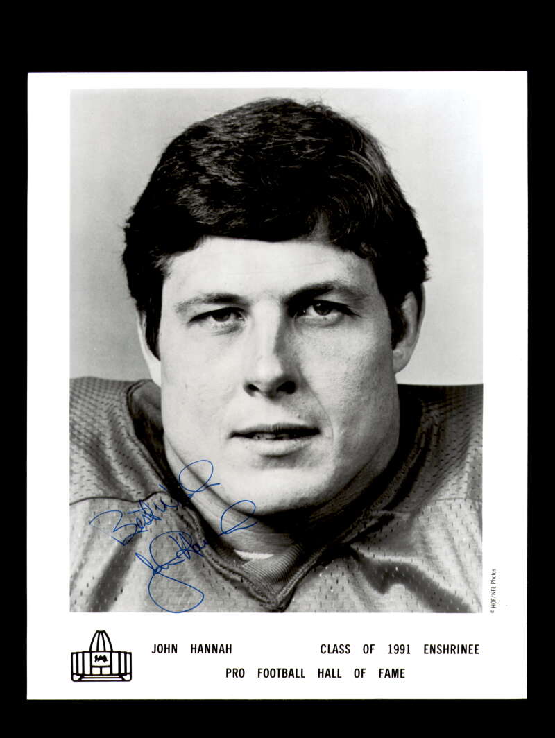 John Hannah Signed 8x10 Photo Autograph Patriots