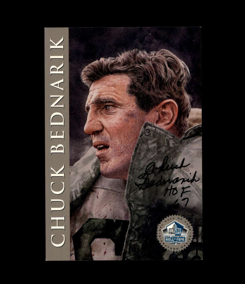 Chuck Bednarik NFL Coa Signed 1998 HOF Signature Series /2500 Autograph