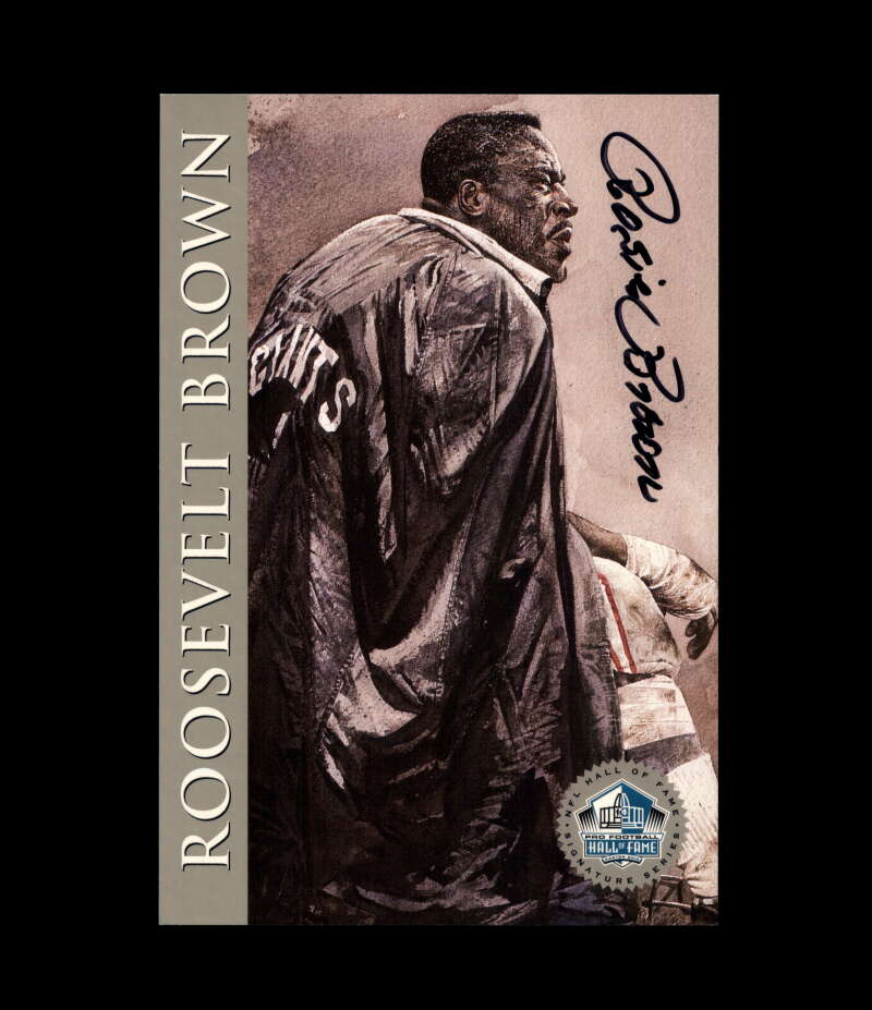 Roosevelt Brown NFL Coa Signed 1998 HOF Signature Series /2500 Autograph