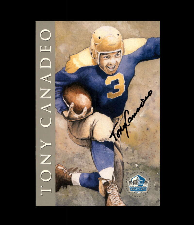 Tony Canadeo NFL Coa Signed 1998 HOF Signature Series /2500 Autograph