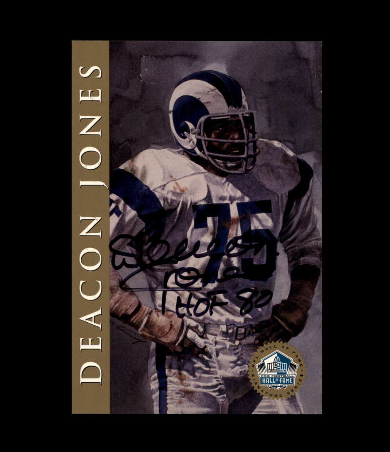 Deacon Jones NFL Coa Signed 1998 HOF Gold Signature Series Autograph