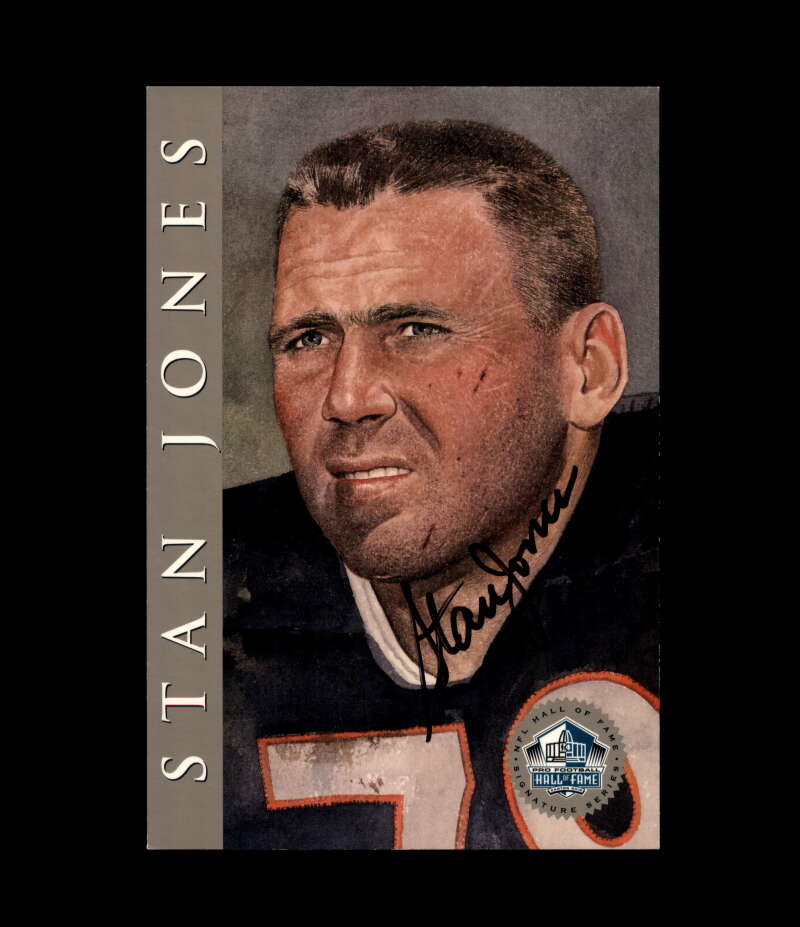 Stan Jones NFL Coa Signed 1998 HOF Signature Series /2500 Autograph