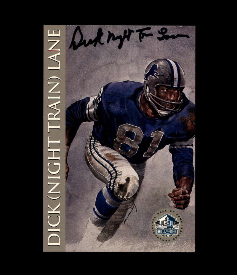 Dick Night Train Lane NFL Coa Signed 1998 HOF Signature Series /2500 Autograph